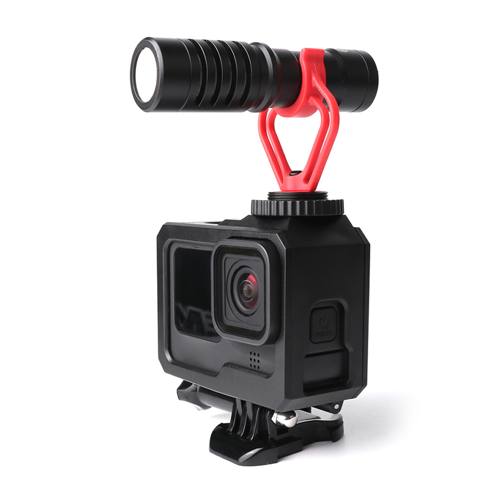 Black Housing Frame Case for GoPro Hero 10 9 Protective Cage Camera Cold Shoe Mount