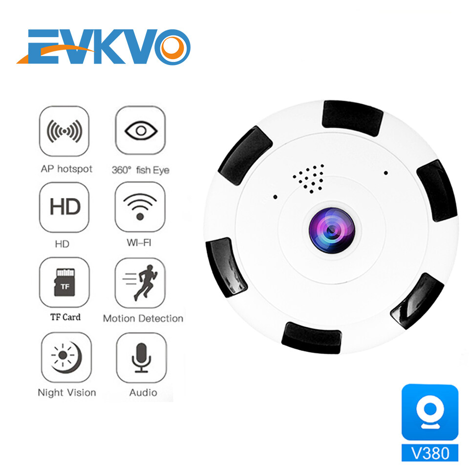 EVKVO - 1080P HD V380 APP 360 Degree Panoramic Wide Angle MINI Cctv Smart IP Camera CCTV Fisheye