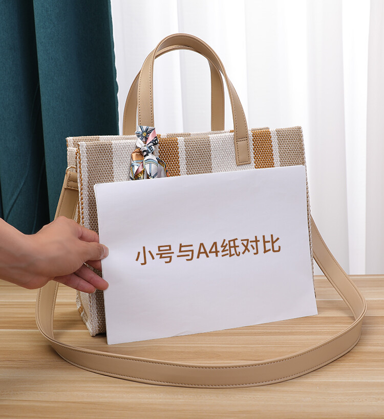 College student class handheld canvas commuting one shoulder crossbody large capacity notebook A4 teacher briefcase
