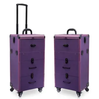 purple rolling luggage