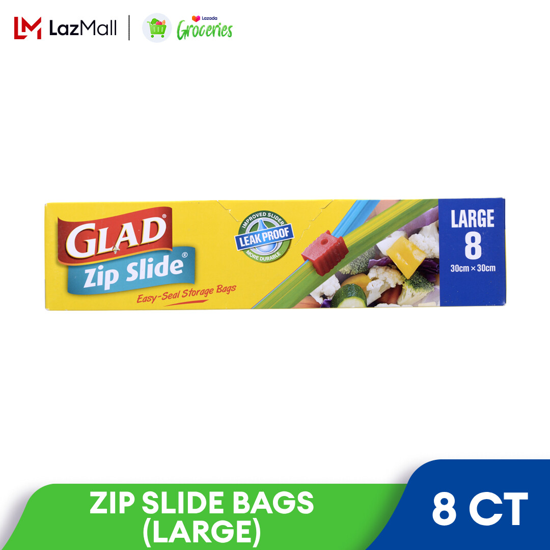 GLAD ZIP SLIDE BAG (LARGE) 8CT Lazada