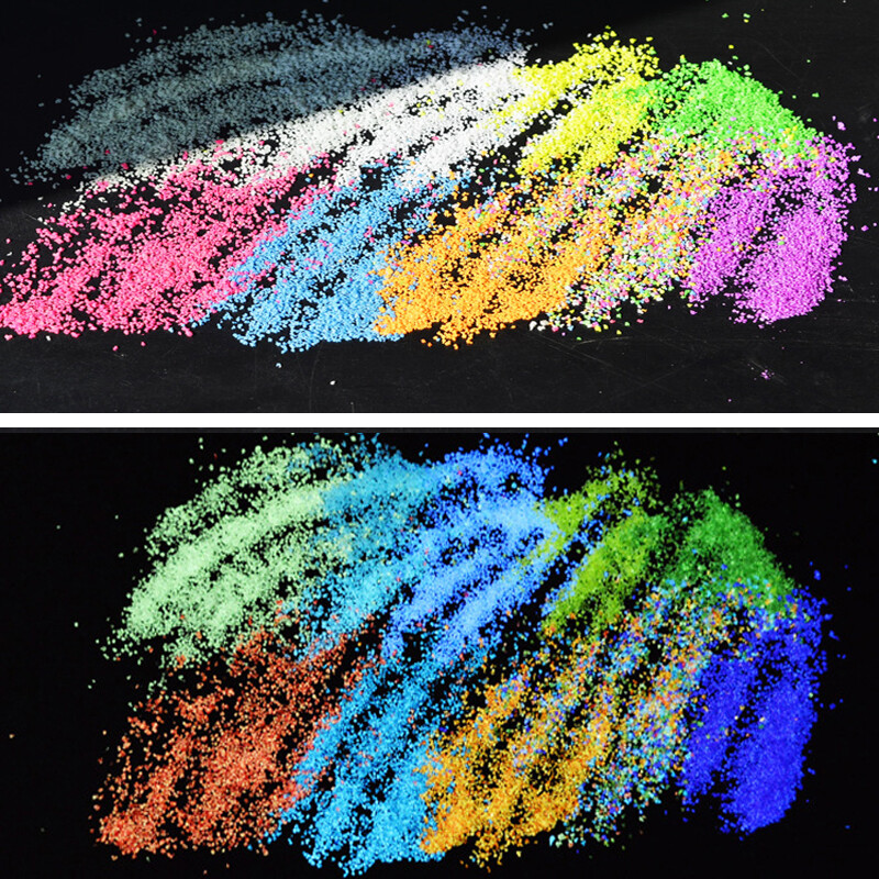 【HATELI】1Pc Luminous Aquarium Sand Glow In The Dark Sand Ornament Decorative Sand Fish Tank Decoration Stone Sands Pink Gold Blue