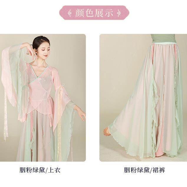 Classical dance dance clothing elegant female body rhyme gauze practice clothing Chinese dance performance clothing art test suit performance clothing
