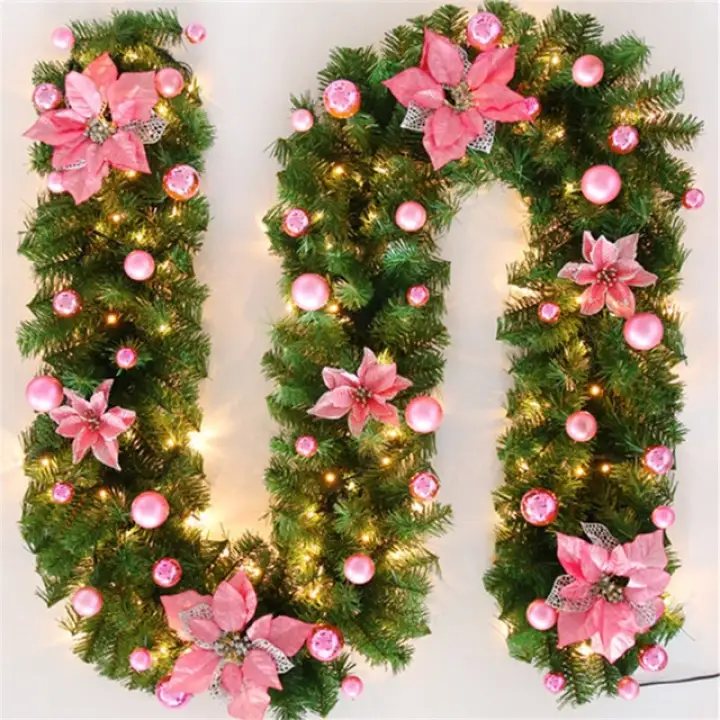 Decorations Garland Decoration Rattan Lights Wreath Mantel Fireplace Stairs Wall Door Pine Xmas Tree Led Light Decor Lazada Singapore Decorations Garland, Fireplace Mantel Led Lights