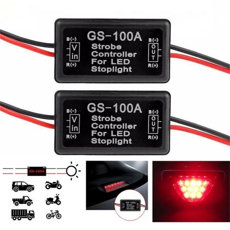 Phổ 12-24V Bộ điều khiển đèn nhấp nháy đèn phanh xe ô tô mô-đun cục chớp cho các loại xe xe máy tự động LED đèn tín hiệu dừng Thắng