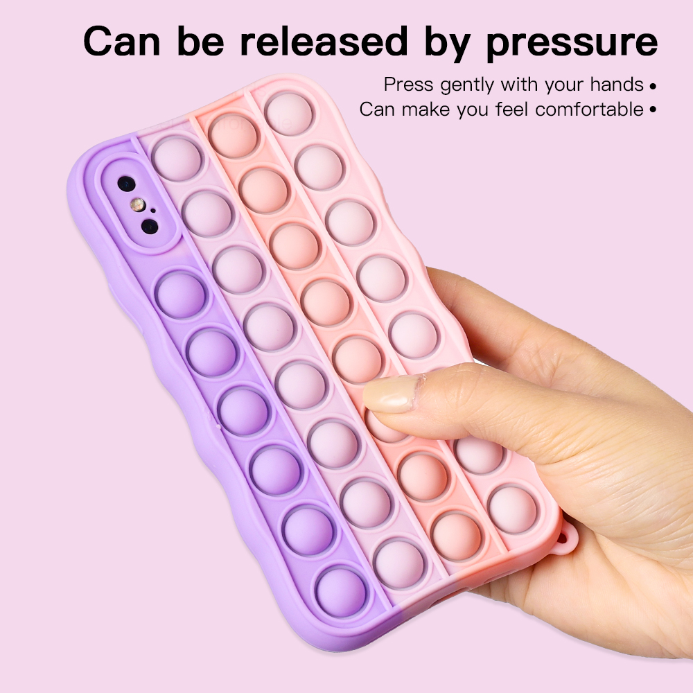 Rovtop Ốp Lưng Điện Thoại Silicon Cho IPhone11 IPhone11 Pro MAX IPhone12 IPhone12 Pro Max IPhoneX/XS IPhone7P/8P IPhone7/8 Ốp Lưng Giảm Căng Thẳng Đẩy Nó Bong Bóng