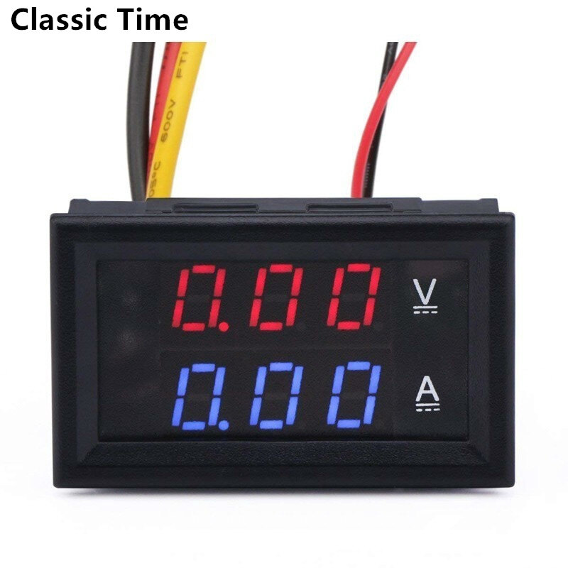DC0-100V 1A 10A 50A 100A Digital Voltmeter Ammeter 2 in1 Multimeter DC4-30V Voltage Ampere Meter Volt Amp Gauge Panel Dual Display