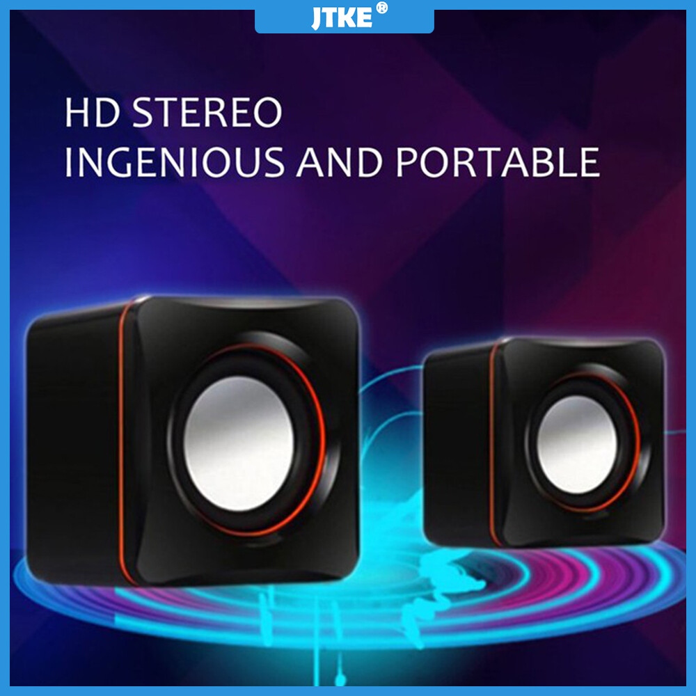 JTKE Mini USB Wired Speaker Music Player Amplifier Loudspeaker Stereo Computer Speakers for Computer Desktop PC Notebook