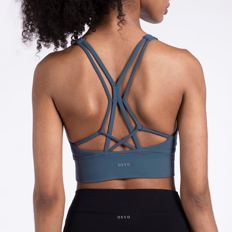 OzalCtree Women Sexy Sport Bra Plus Size Crop Top Running Fitness Clothing Yoga Gym Bra Padded Push Up Sports Bra High Impact Support Tops