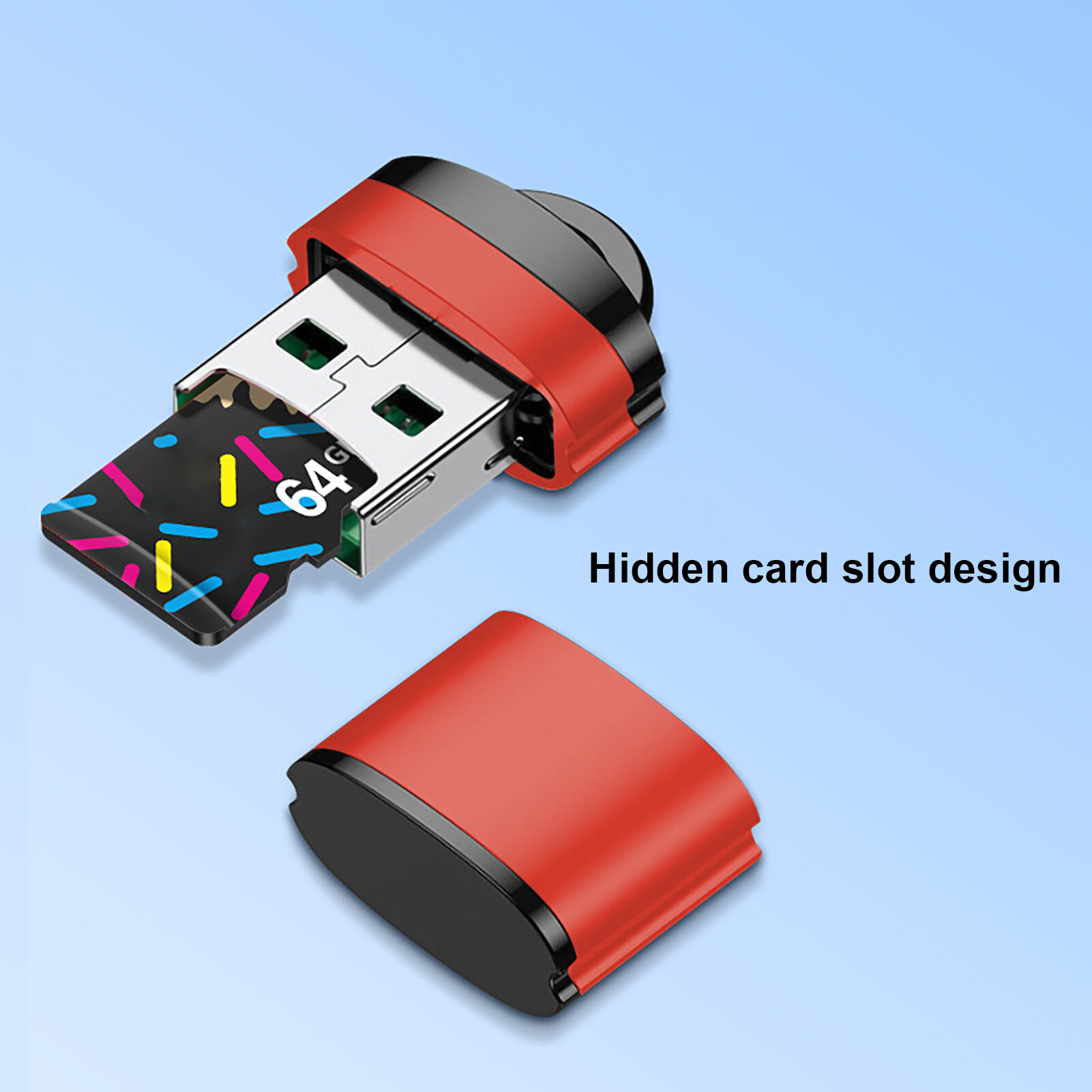 Compact USB Card Reader Driver-free Rust-proof Lightweight Quick USB TF Card Reader for Car
