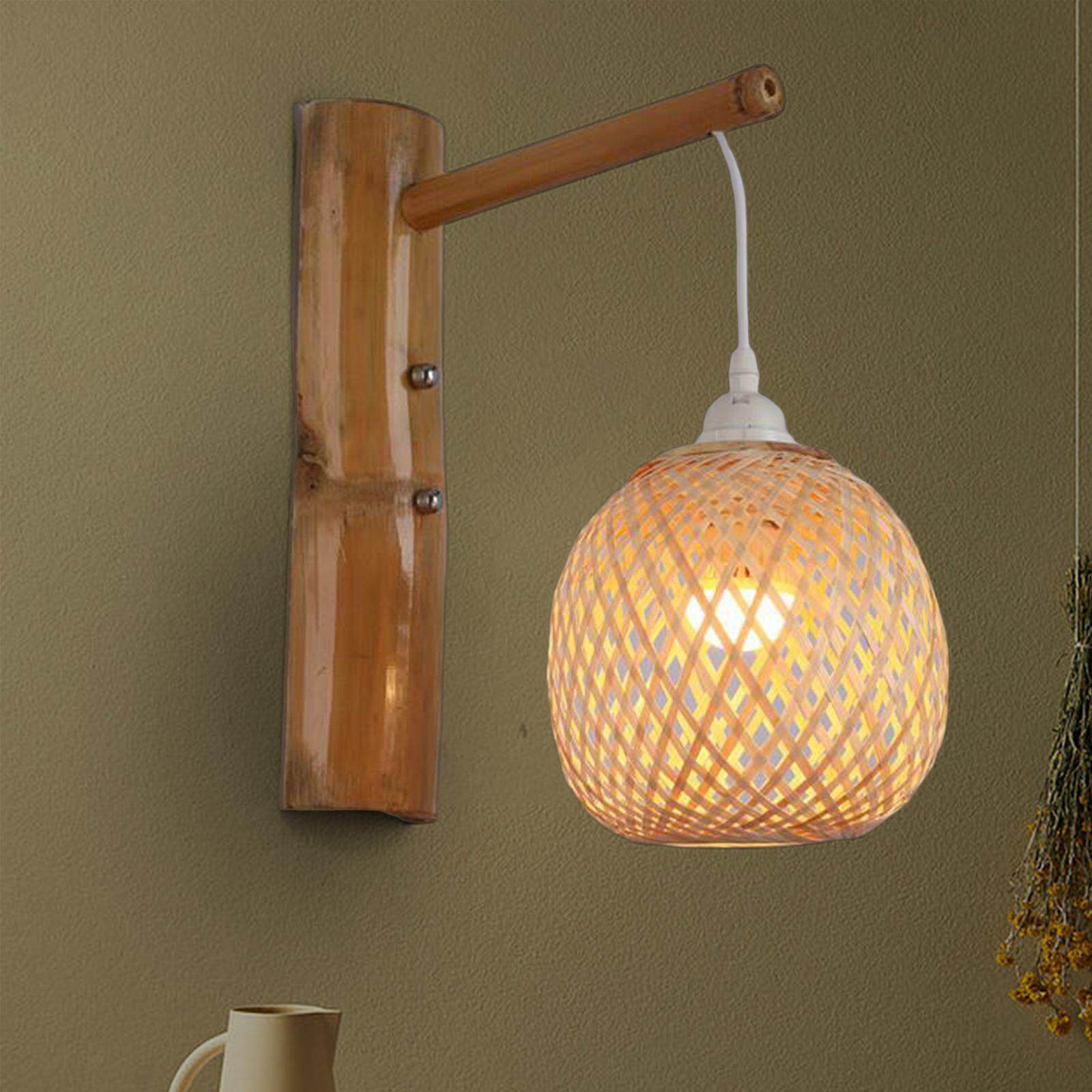 Wicker Wall Light Shade atelieryuwa.ciao.jp