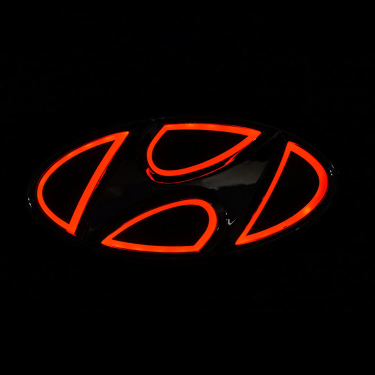 For Hyundai Car Logo LED Light Badge Chrome Badge Emblems Car Accessories