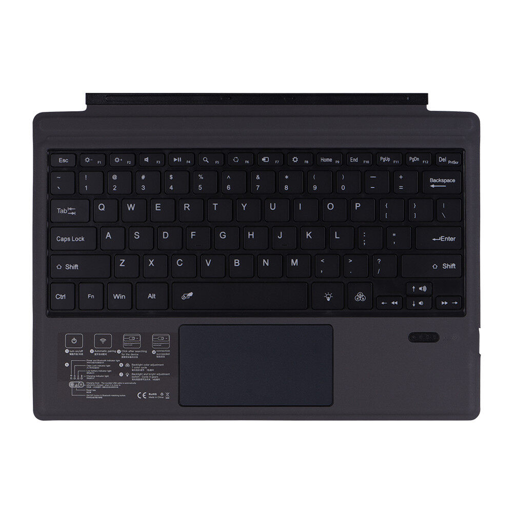 Cho Microsoft Surface Pro 3 4 5 6 7 máy tính bảng xách tay Bàn phím Bluetooth không dây với đèn nền Touchpad