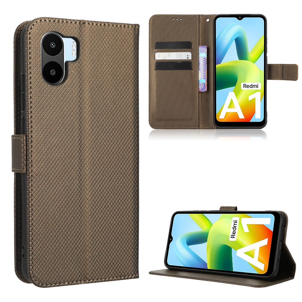 Redmi A1 Case Kulit PU Lipat Magnetik Xiaomi Redmi A1 Casing Leather Cover
