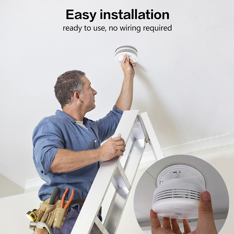 KERUI Wireless Tuya Smart Home WIFI Smoke Detector 80db Fire Protection ...