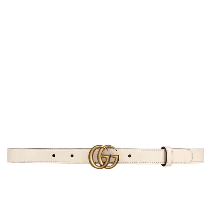 leather belt with double g buckle