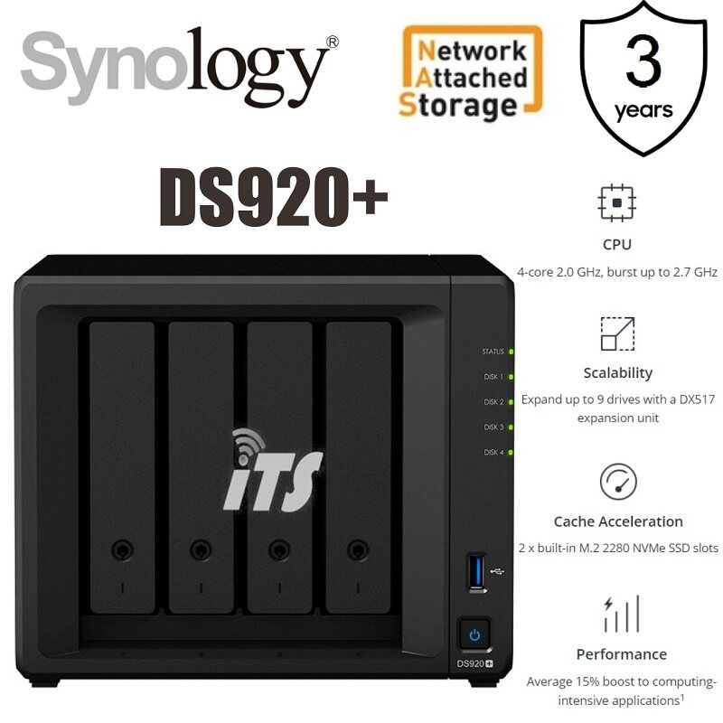 Synology Diskstation 4-Bay Powerful 1GbE Nas (DS920+ DS923+)
