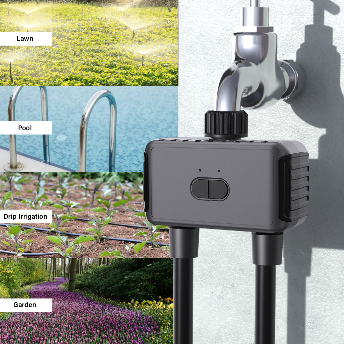 Yieryi Wifi van nước thông minh hẹn giờ tưới nước kép ZigBee thoát nước van van xả cuộc sống thông minh ứng dụng điều khiển cho làm vườn thủy lợi, bãi cỏ, vườn