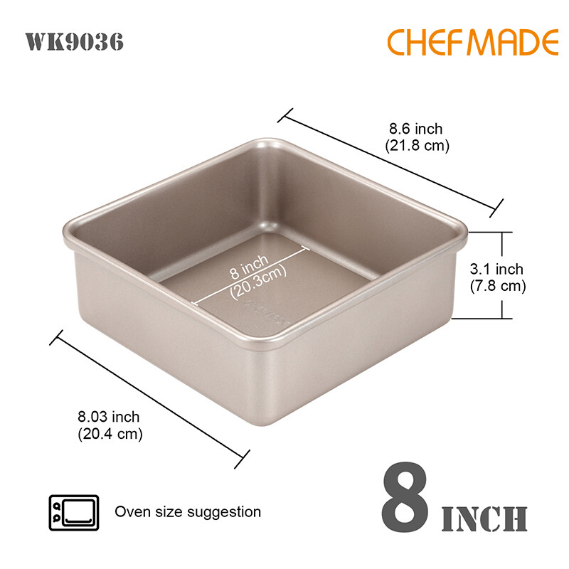 CHEFMADE Square Pan with Removable Loose Bottom Non-stick