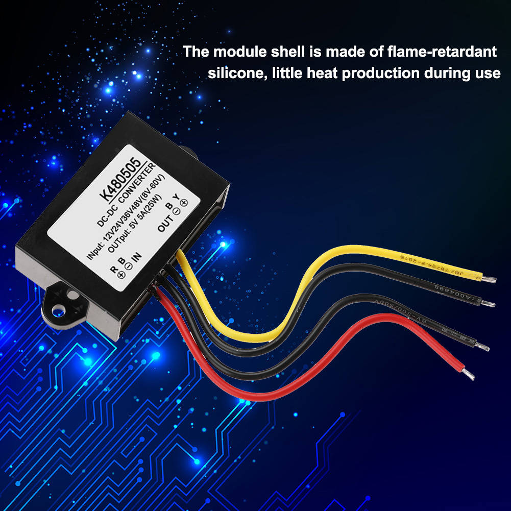 Bộ Chuyển Đổi DC-DC Điện 12V/24V/36V/48V Sang 5V 5A, Mô Đun Cung Cấp Bộ Chuyển Đổi DC-DC Điện