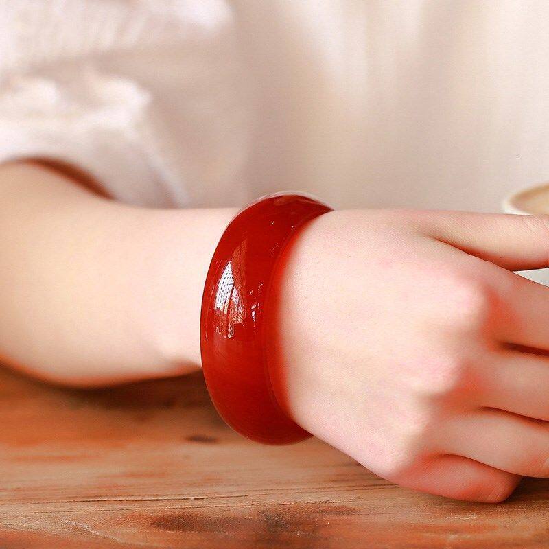 Vòng Tay Ngọc Bích Mở Rộng Làm Đặc Đỏ Mã Não Chalcedony Vòng Tay Vòng Tay Ngọc Bích Lễ Tình Nhân Quà Tặng Năm Mới WAPG