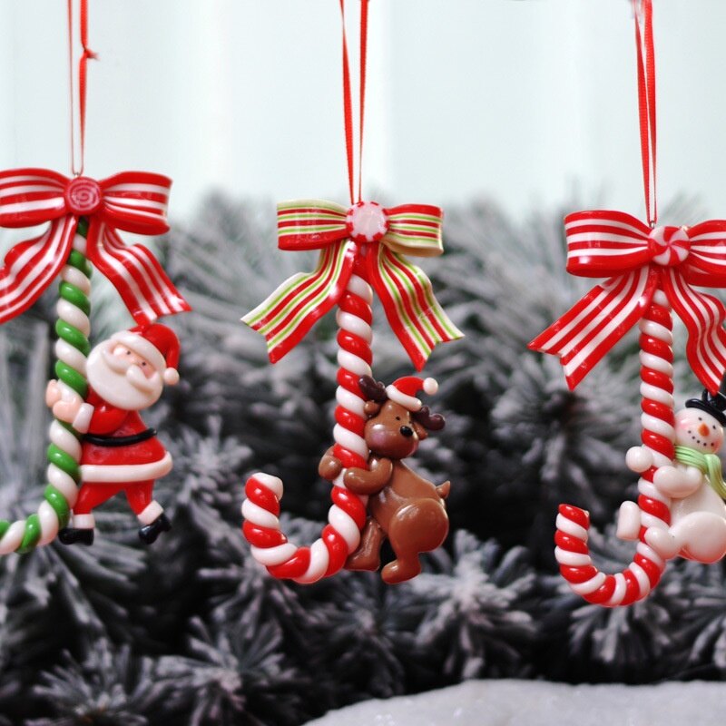 Đồ trang trí giáng sinh ông già noel người tuyết kẹo mía đồ trang trí cây trang trí giáng sinh đồ trang trí