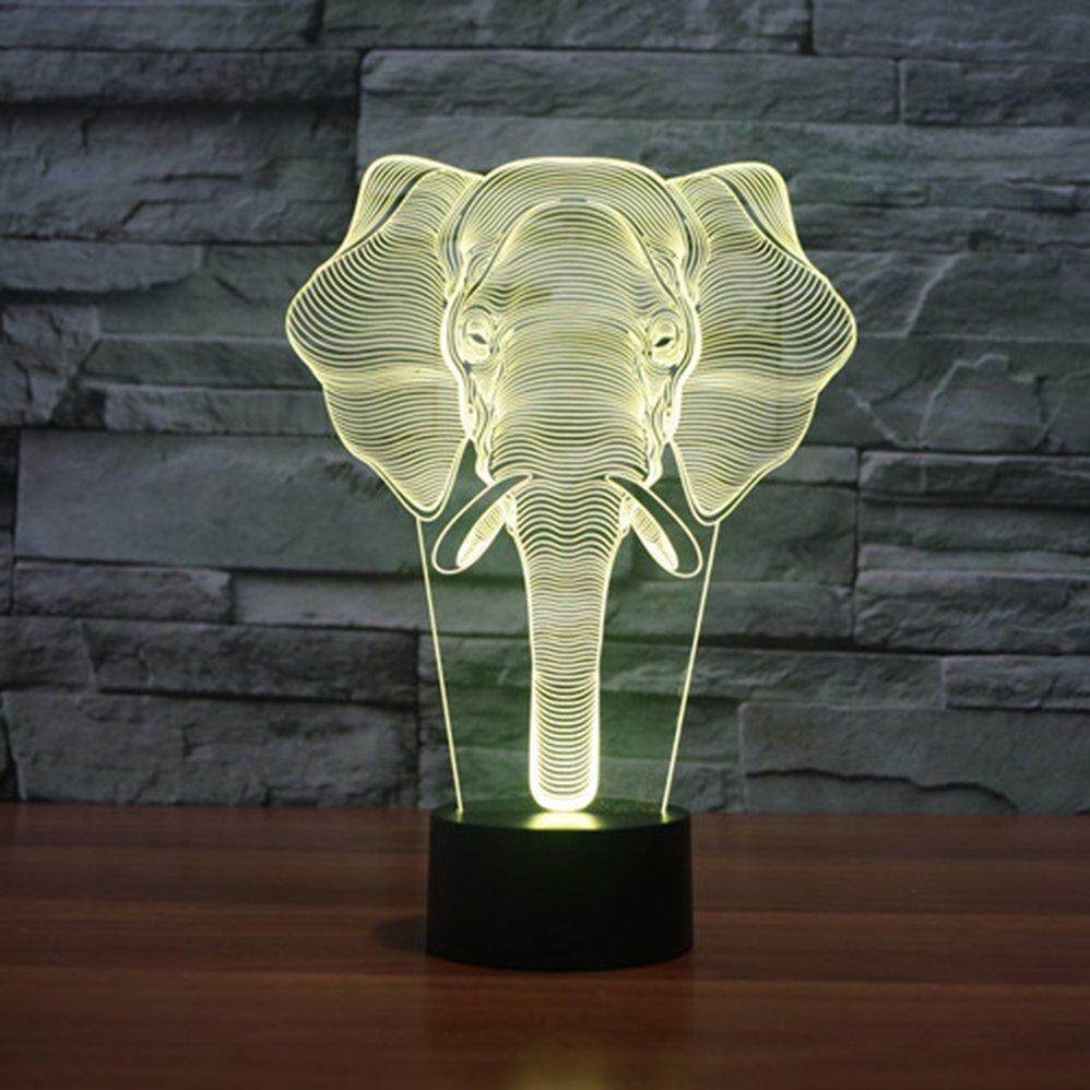 G-PADDY Hình Con Voi Cảm Ứng Đèn 7 Màu Đèn Đổi 3D Đèn Ngủ LED