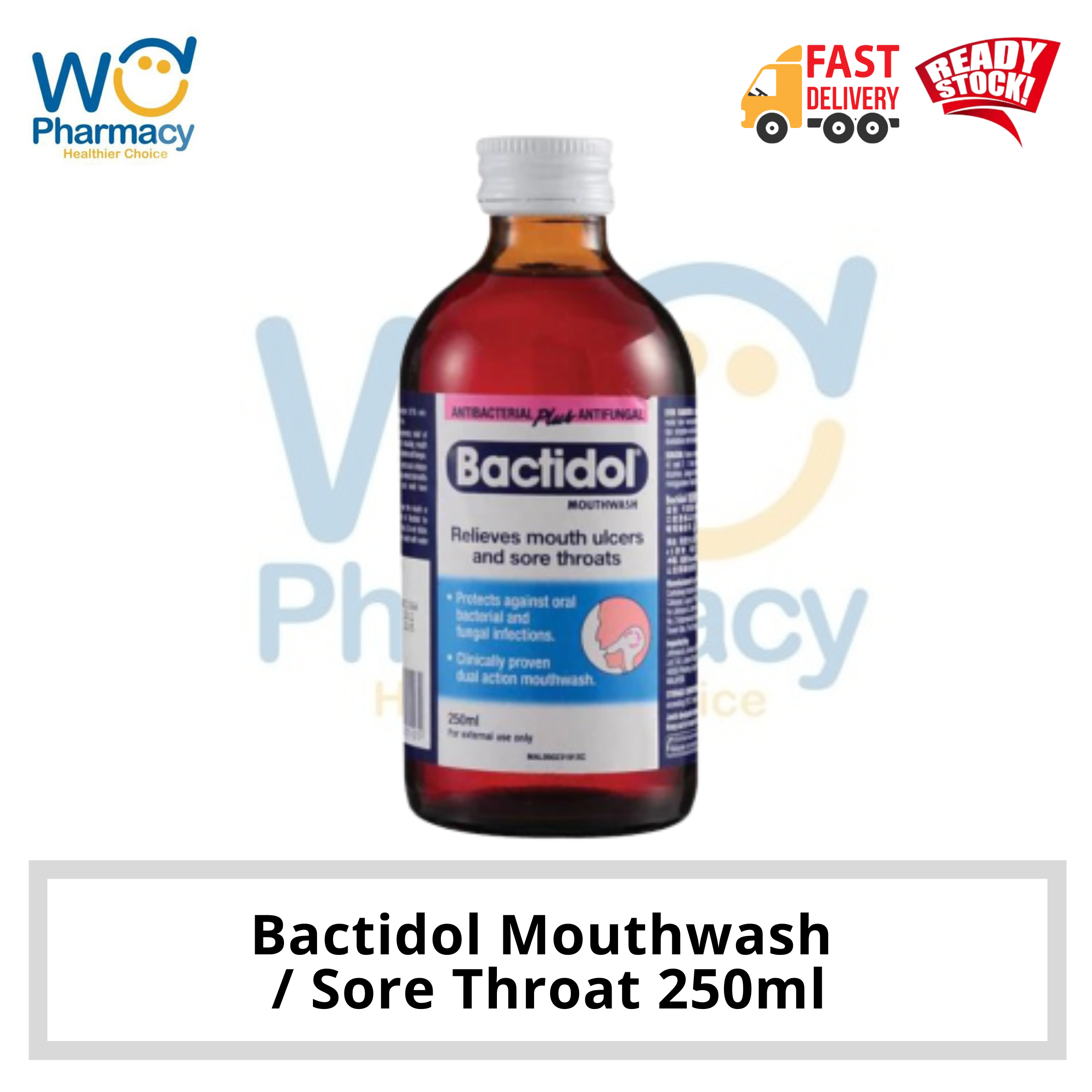 BACTIDOL Mouthwash / Sore Throat 250ml Lazada