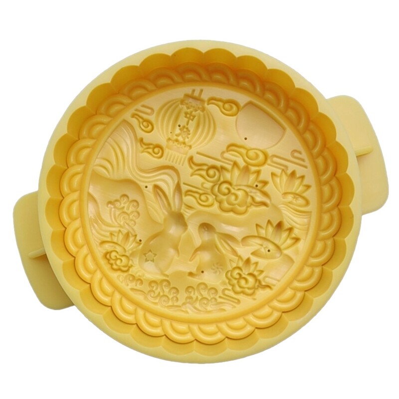 Round Moon Rabbit Mooncake Mold 300g 600g Mid Autumn Festival DIY Hand Pressure Fondant Moon Cake Mould Decoration Tool