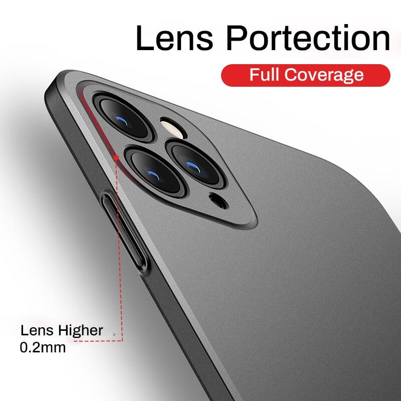 Luxury Matte Shockproof Hard PC Case For iPhone 14 pro 13 12 11 Pro MAX 14Plus Simple Ultra Thin Back Cover Capa