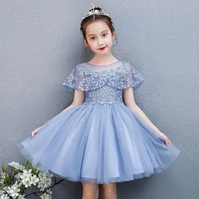 2021 New Summer Embroidered Flower Girls Dress Children's Clothing Lace Elegant Dress for Kids Casual Girls Party Princess Dresses 4 6 8 10 12 Year