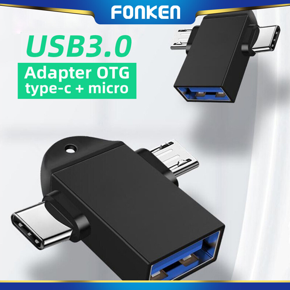 Bộ Chuyển Đổi FONKEN Otg Type C 2 Trong 1 Bộ Chuyển Đổi Otg Micro Usb Usb Usb C 3.0 Flash Disk Chuột Kết Nối Cho Điện Thoại Thông Minh Android Đầu Cắm Usb