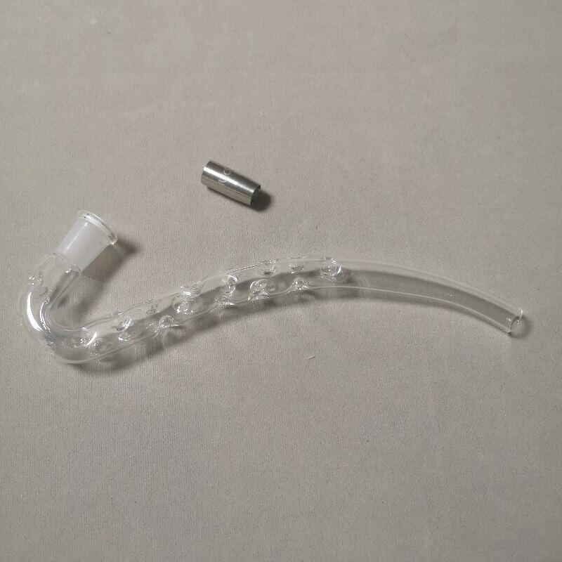 10Mm Male Joint J Hook Glass Pipe 3D Cooling Stem With A Free Stainless
