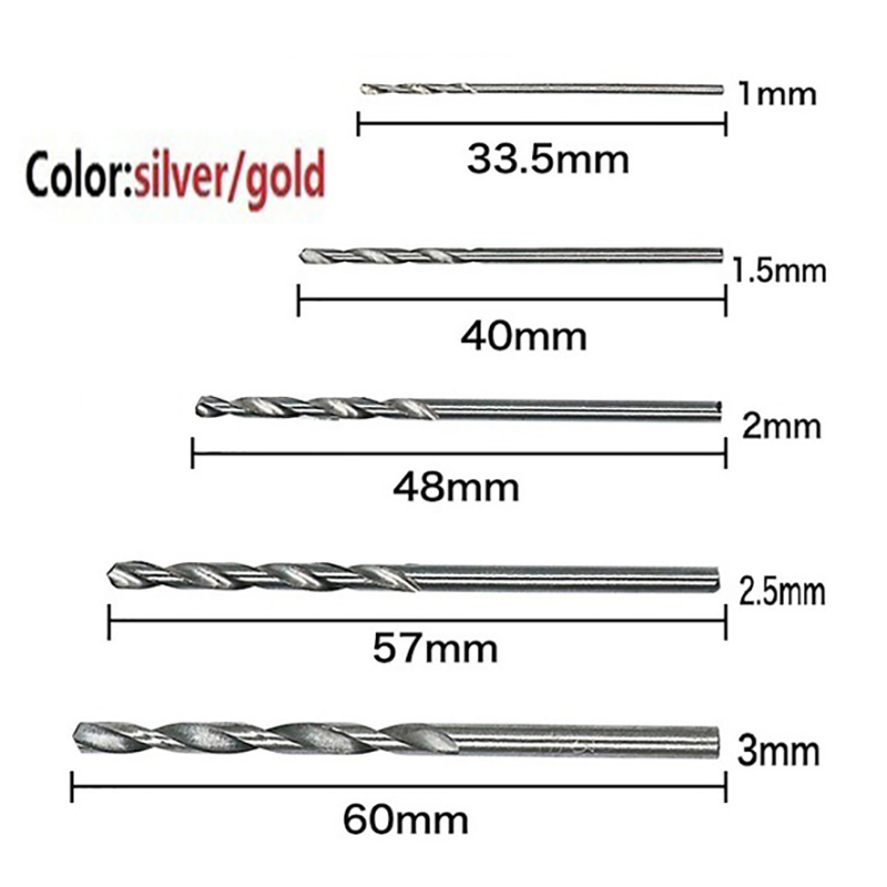 Ministar 100/50pcs Titanium Coated HSS High Speed Steel Drill Bit Set Tool