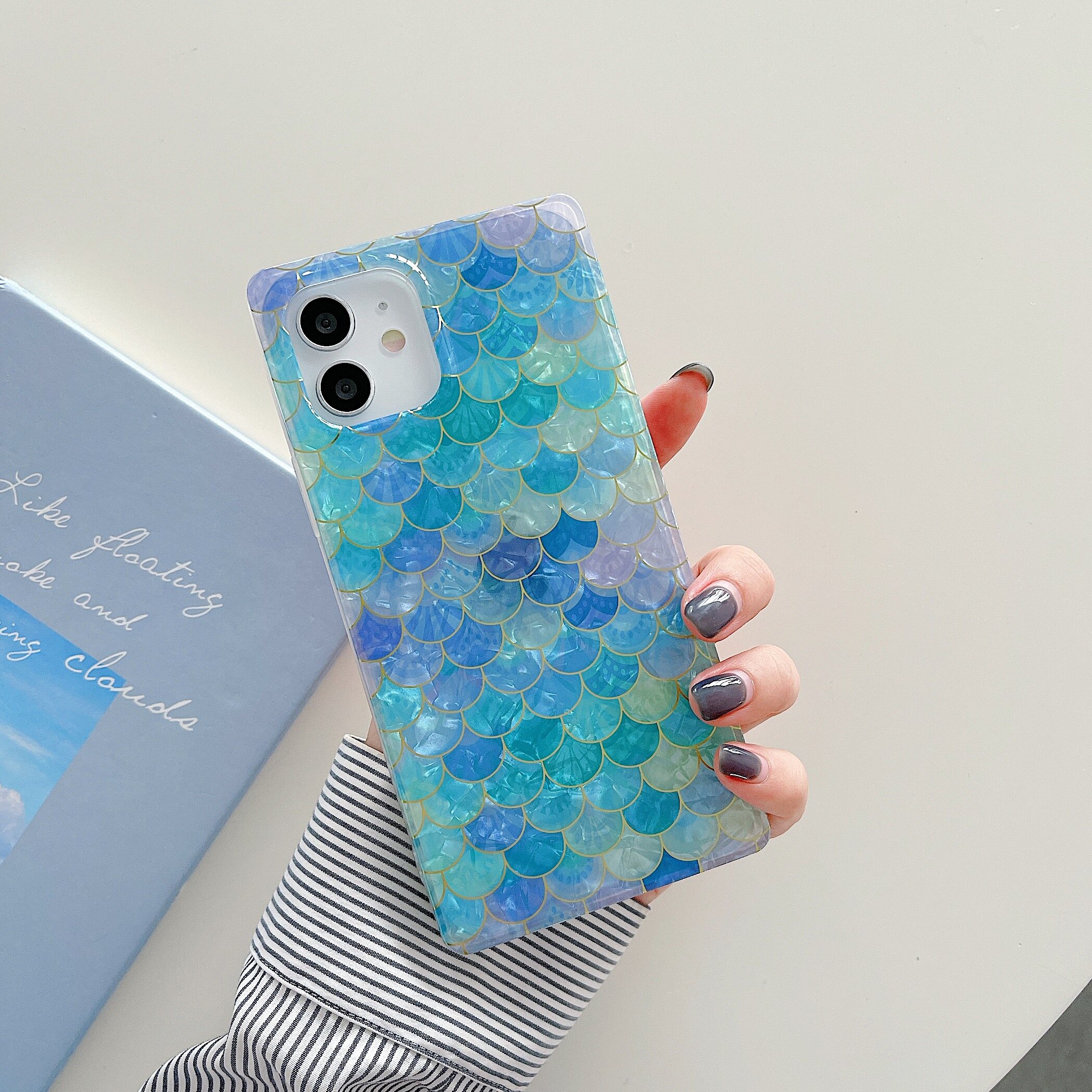 KISSCASE For iPhone 14 Pro Max Square Electroplating Shell Pattern Soft TPU IMD Case Anti-drop Pattern Phone Case For iPhone 14 Plus 13 12 11 Pro Max Xr Xs Max X Back Cover Case