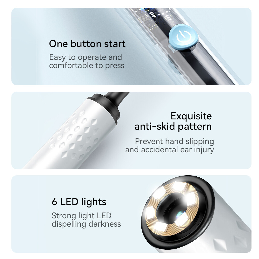 Visual Ear Pick Ear Cleaning Tool Luminous Endoscopy HD Otoscope Ear Wax Picking Spoon For IOS Android