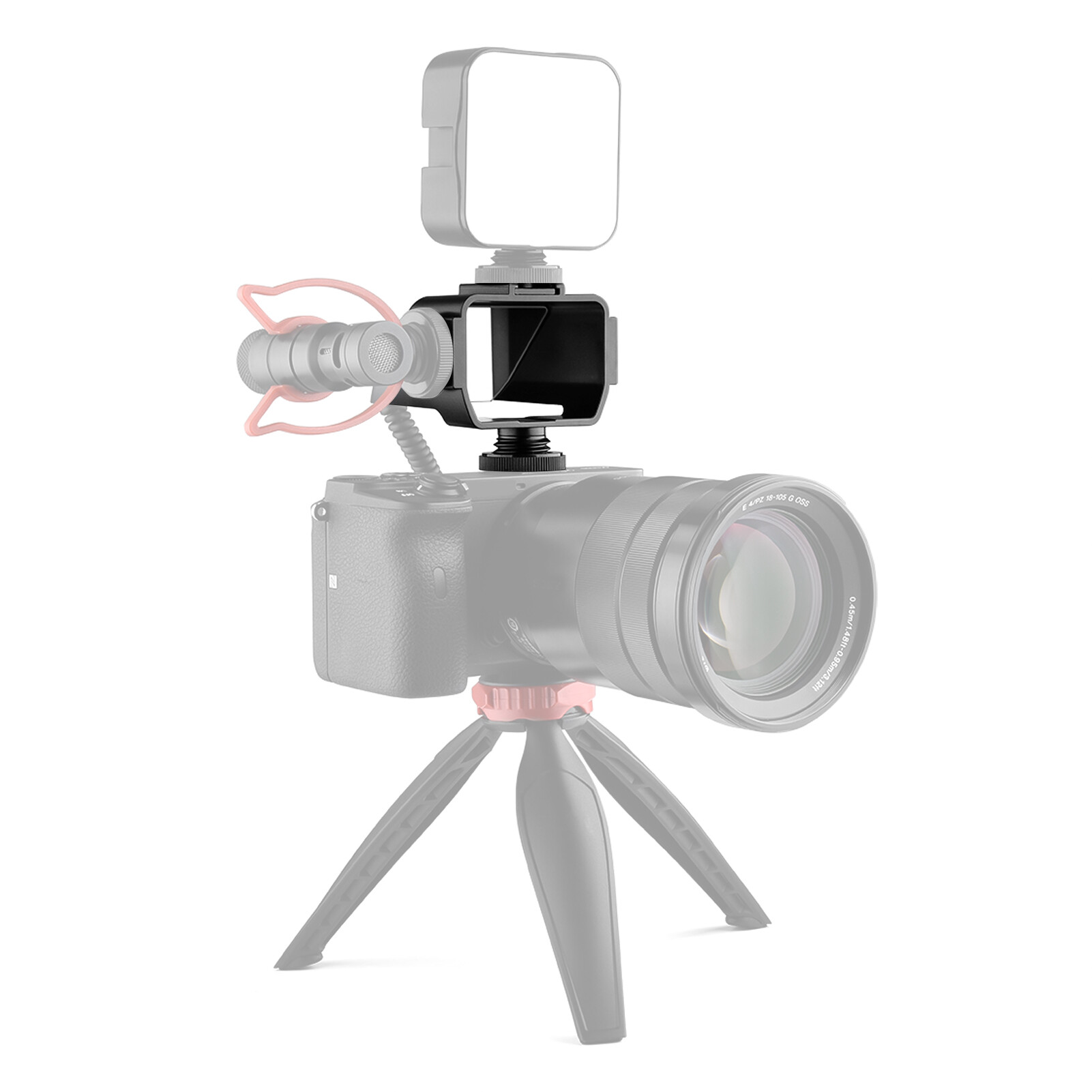 Andoer Universal Camera Selfie Vlog Lật Lên Màn Hình Gương Với 3 Đế Giày Lạnh Để Cài Đặt Micrô Đèn LED Nhỏ Tương Thích Với Sony A6000/A6300/A6500/A72 Series/A73 Series Nikon Z6/Z7 Máy Ảnh Không Gương