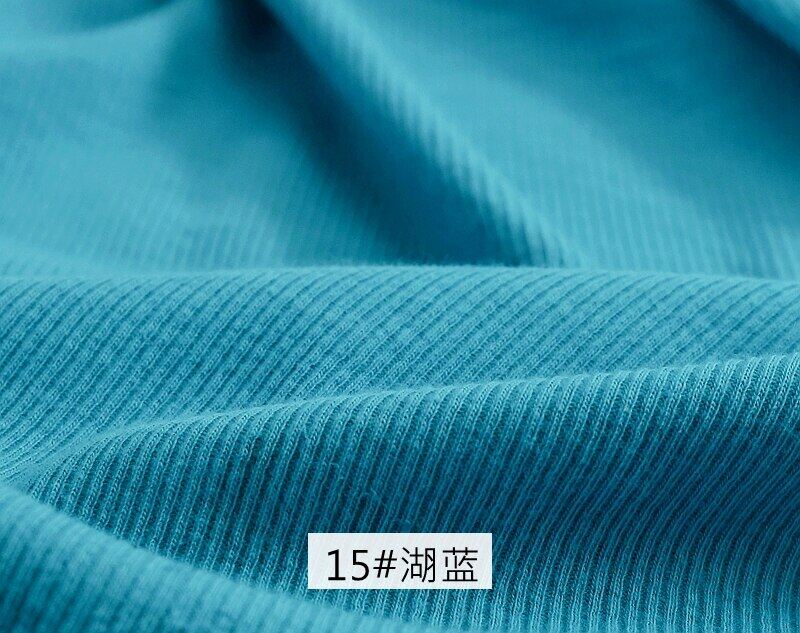 Thin Cotton Spandex Rib Fabric 160 Gsm For Summer T-Shirt And Tops Stretchy Jersey Cuff Fabric 0.5m/Piece A0275