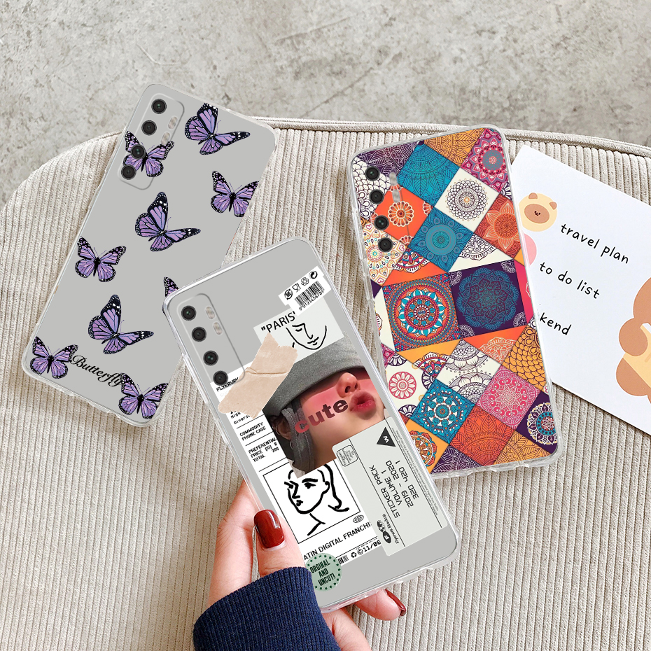 Casing For Xiaomi Mi Note 10 Lite Case Clear Cute Painted Silicone Soft TPU Back Cover Phone Case