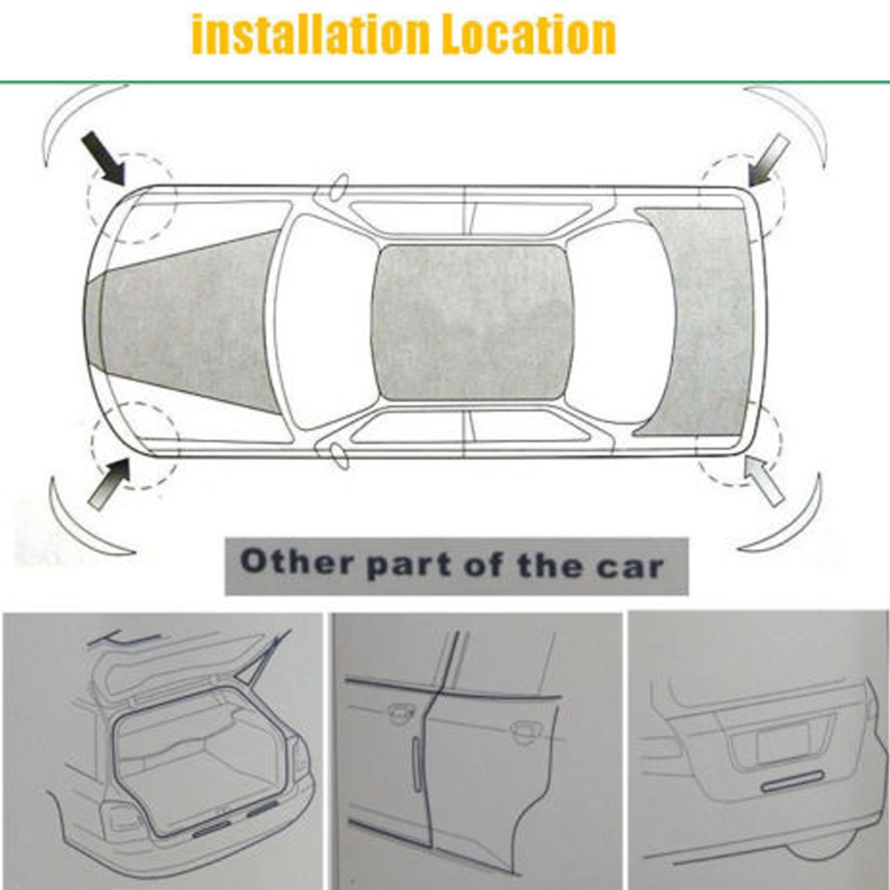 2Pcs Practical Universal Protector Carbon Car Bumper Strip Scratch Guard Anti-rub Front/Rear Corner
