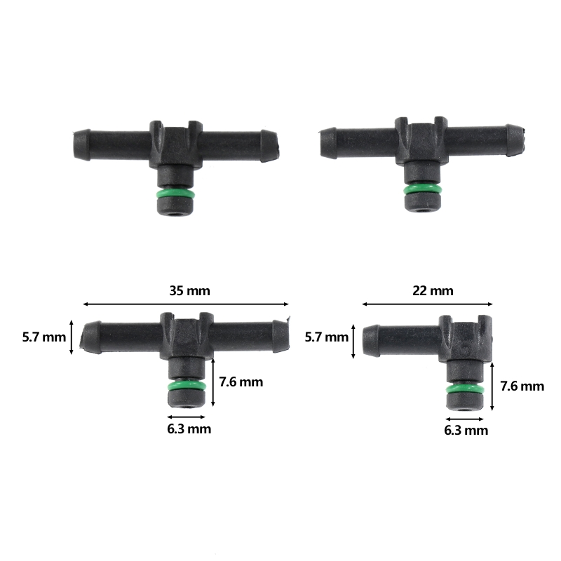 4 cái phun dầu điện tử kim phun diesel 3 cái t + 1 cái L mảnh Đầu nối ống trở lại Đầu nối ống cho Denso