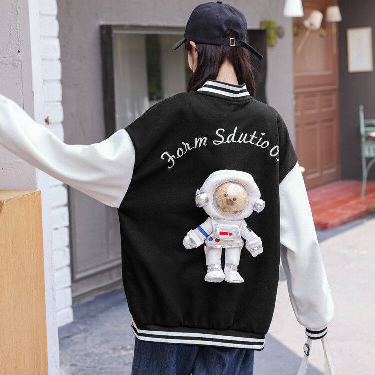 Bear Astronaut Baseball Uniform Jacket Women's New Autumn Jacket