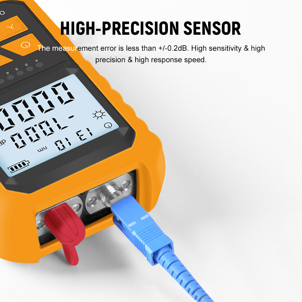 KKmoon Máy Đo Công Suất Quang Cầm Tay Với 5Km Đèn Đỏ-70 ~ + 3dBm Máy Kiểm Tra Công Suất Quang Mini Máy Kiểm Tra Cáp Mạng Máy Đo Công Suất Ánh Sáng Kỹ Thuật Số Cầm Tay Với 7 Bước Sóng Quang Tùy Chọn