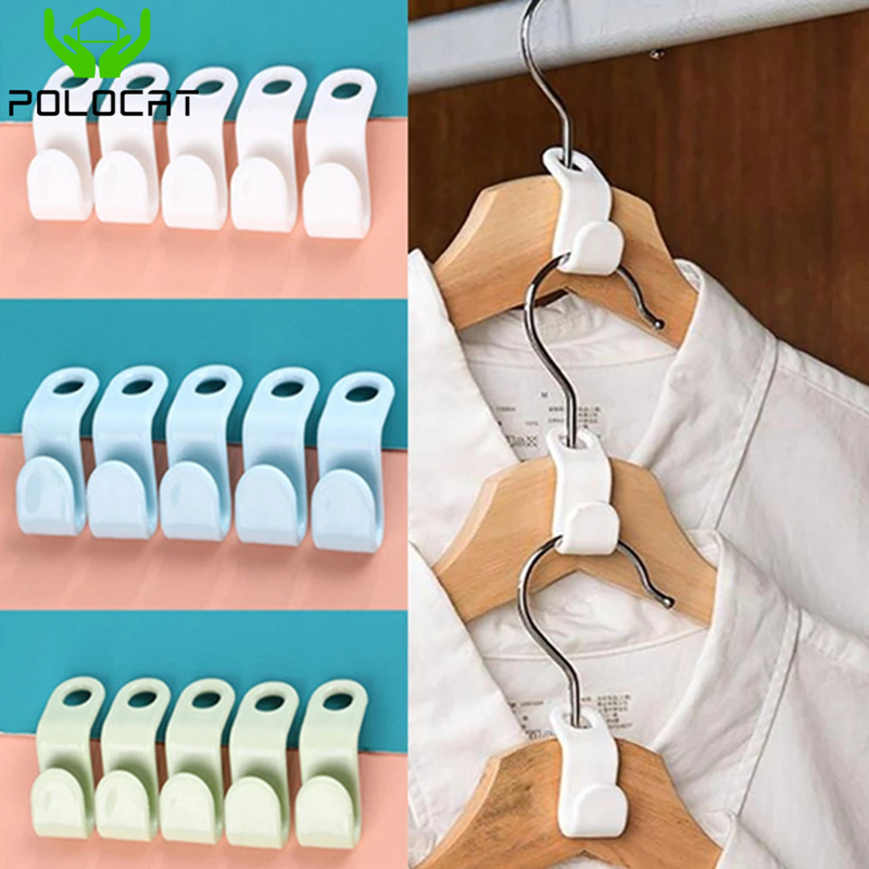 Polocat 5 Cái Móc Nối Treo Quần Áo Móc Nối Sắp Xếp Tủ Quần Áo Móc Nối Tủ Quần Áo Móc Sắp Xếp Quần Áo Tiết Kiệm Không Gian Móc Đựng Áo Khoác
