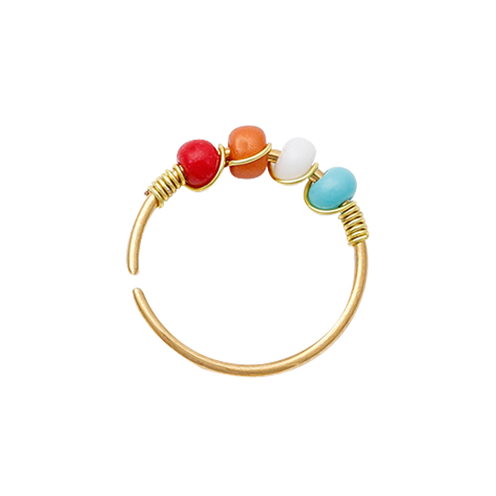 1pc Thoracic Ring Fake Piercing Four Colored Beaded Nose Rings Nose Clip Cuff Nasal Ring Nose Ring Body Piercing Jewelry