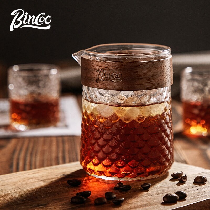 Bincoo Hand Brewed Coffee Pot Glass Coffee Cup Hand Pour Pot Set ราคา 100 บาท*ส่งฟรี
