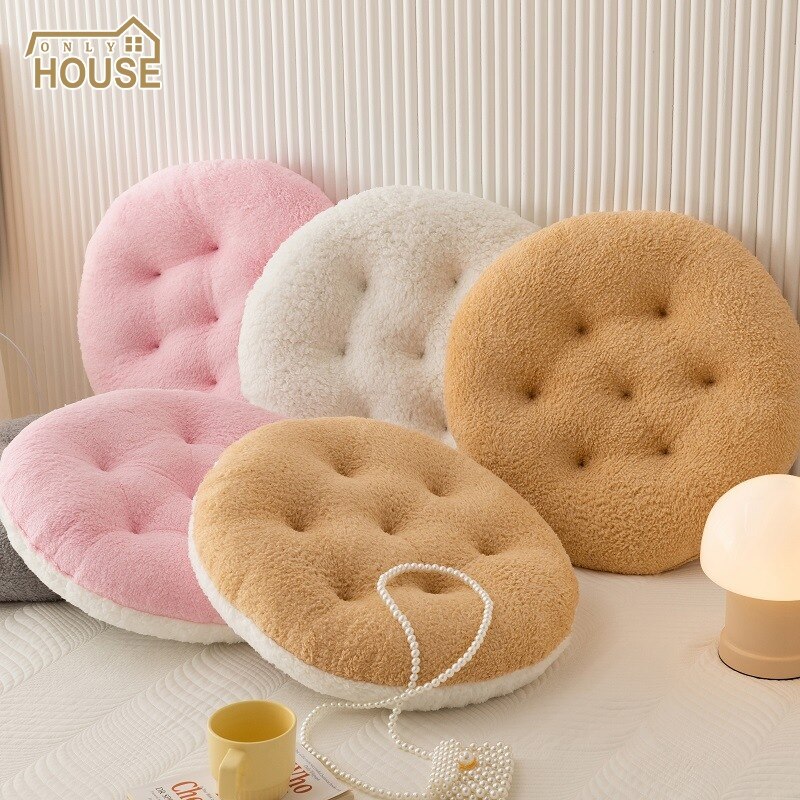 Cushion, crystal velvet, cute, color matching, seat cushion, heated seat cushion Student stool, bottom pad, office chair cushion