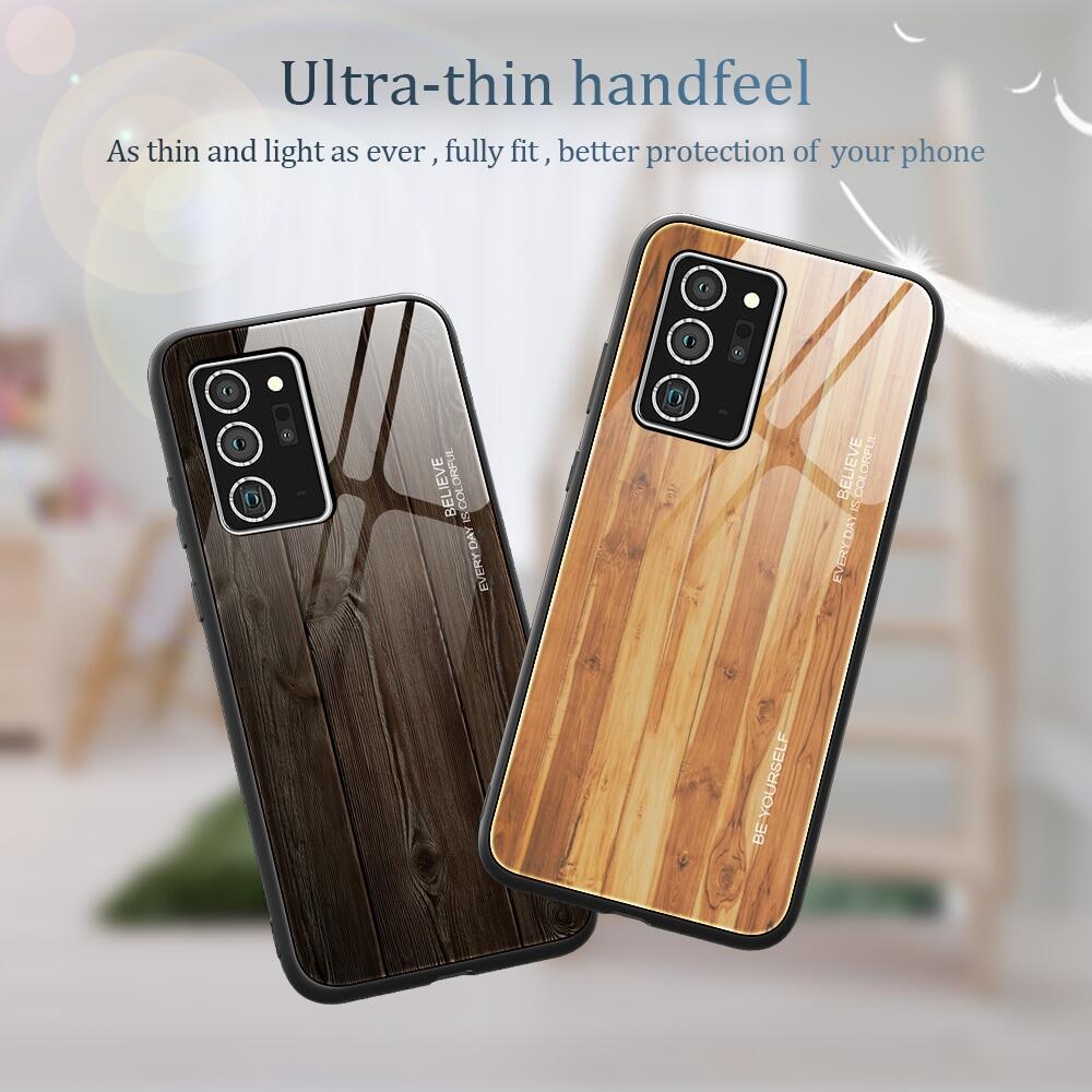 Wood Grain Phone Case for Samsung Galaxy Note 20 Ultra Tempered Glass ...