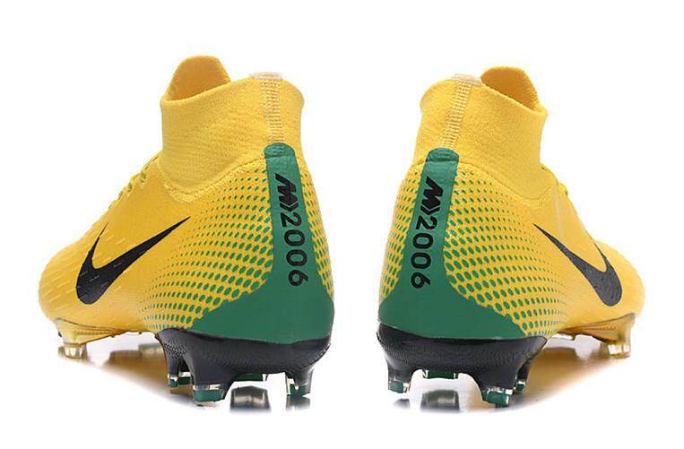 Nike Resmi Pria Sepatu Sepak Bola MERCURIAL Superfly VI 360 Elite FG FLYKNIT Abu-abu Kuning Penjualan Global