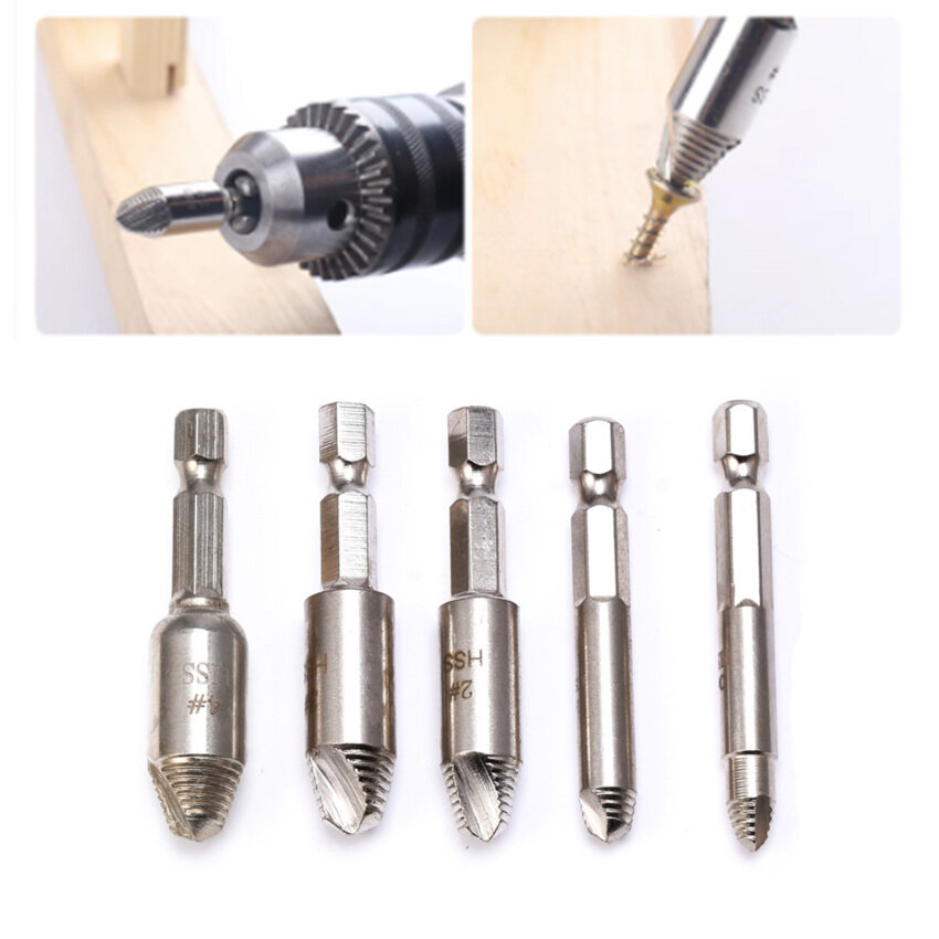 5 Cái/bộ Mũi Khoan Tháo Vít Hư Hỏng Dụng Cụ Tháo Vít Bu Lông Gãy Bộ Mũi Khoan Vít Lục Giác Gãy Dễ Dàng Và Nhanh Chóng